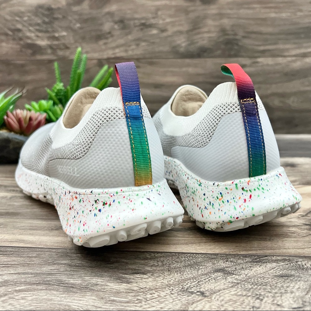 NIB Merrell Cloud Moc Knit Slip On Sneakers Shoes Confetti Pride Mens 10M 44 - Picture 7 of 12
